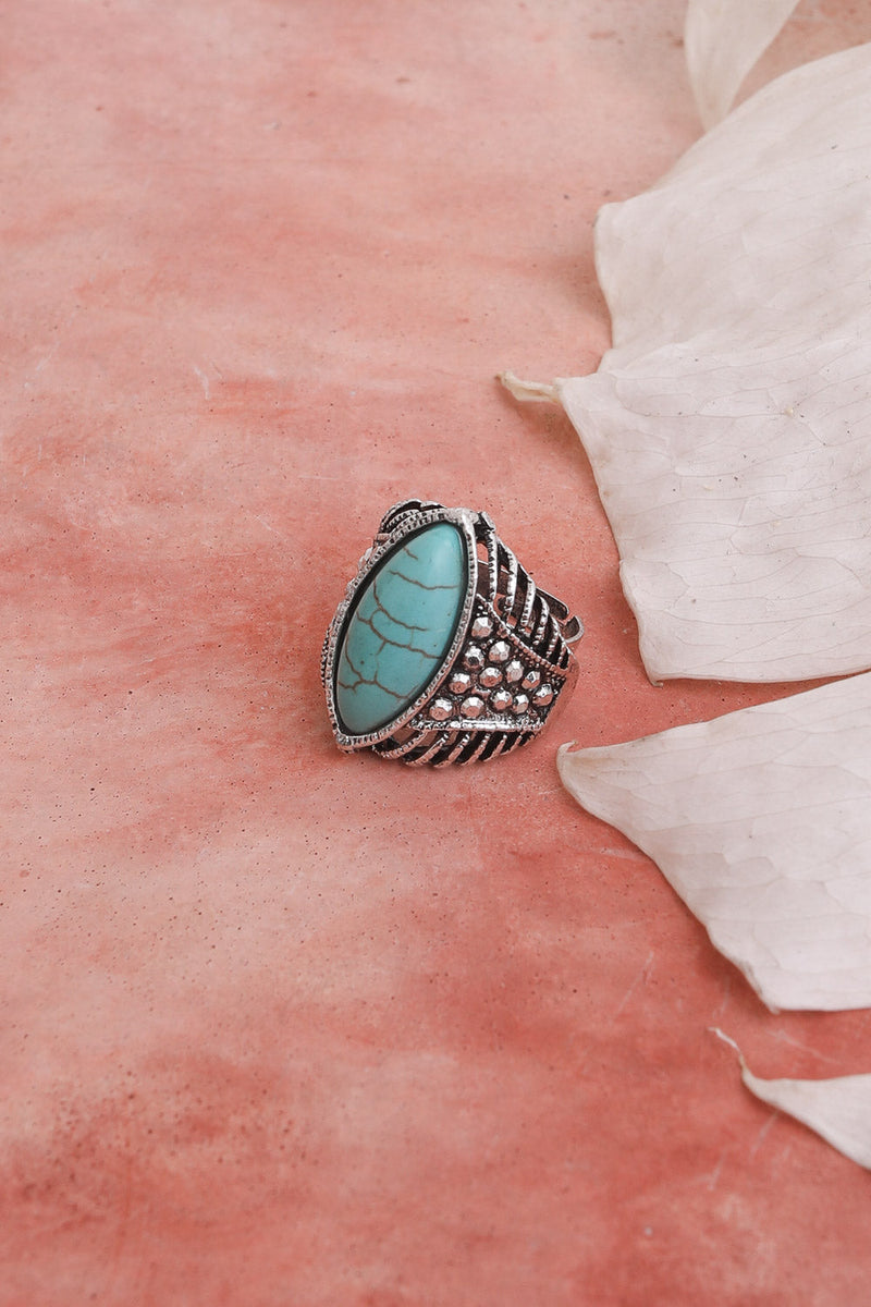 Cute Silver turquoise ring store