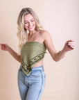 Oversized Luxe Cotton Bandana Hats & Hair Olive
