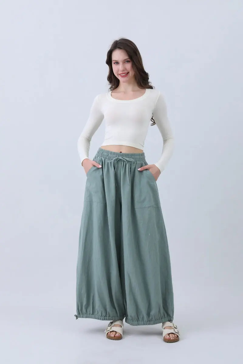 Women's Linen Pants – Relaxed Fit with Adjustable Cuffs Leto Collection