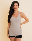 Everyday Lace Trim Ribbed Tank Top