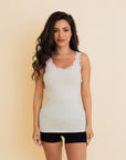 Everyday Lace Trim Ribbed Tank Top