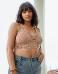 Crochet Daisy Longline Bralette Plus