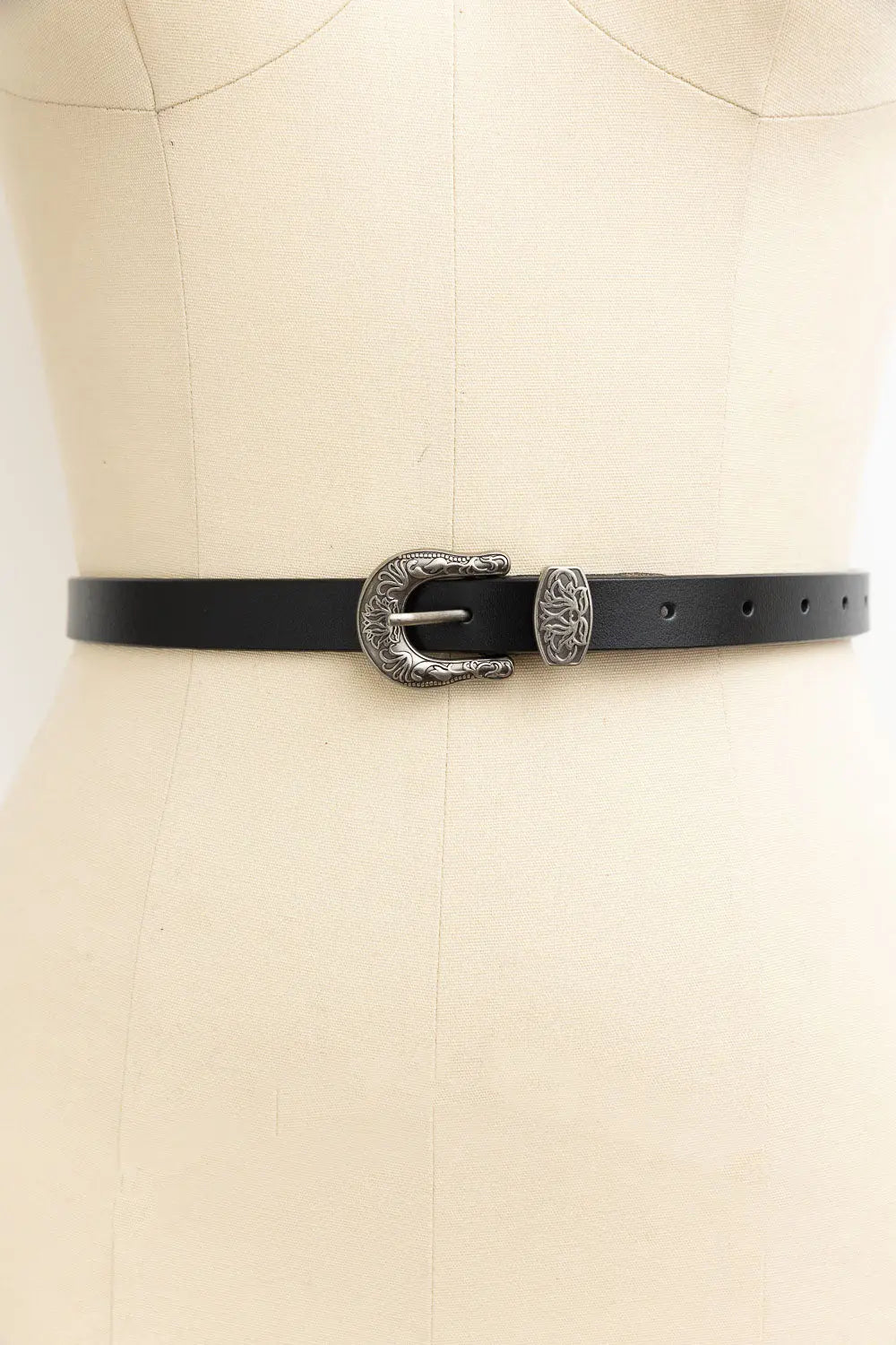 Western Style Skinny Leather Belt - Cowgirl Chic Leto Collection