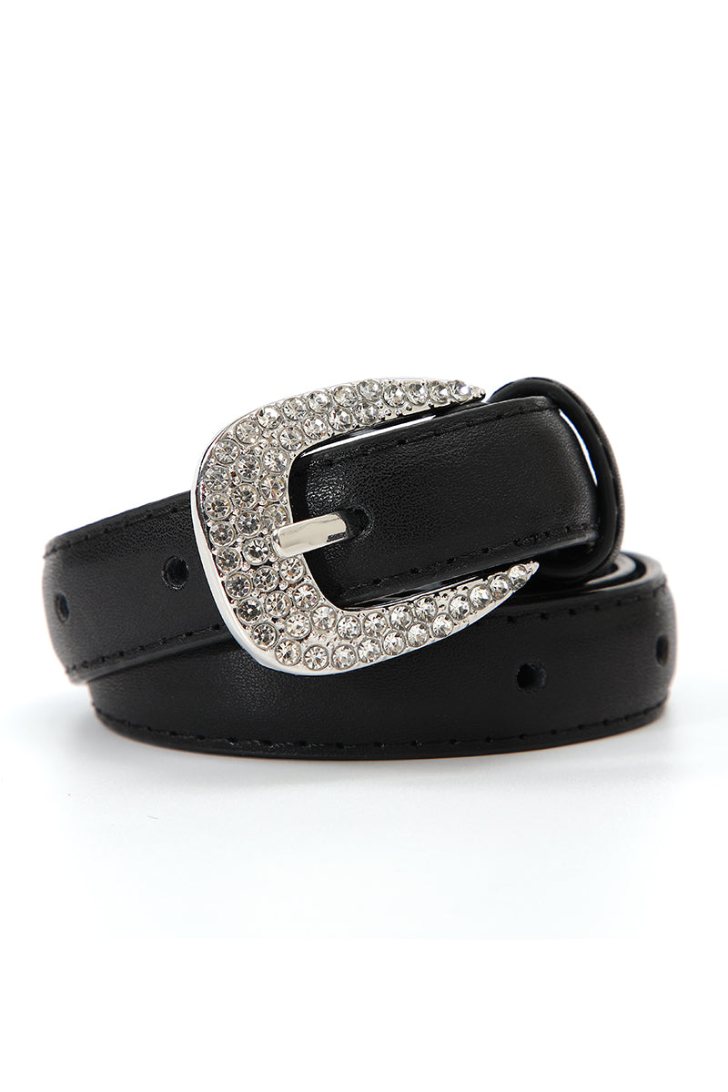 Rhinestone Skinny Western Glam Belt