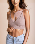 Y-Neck Plunge Crop Top