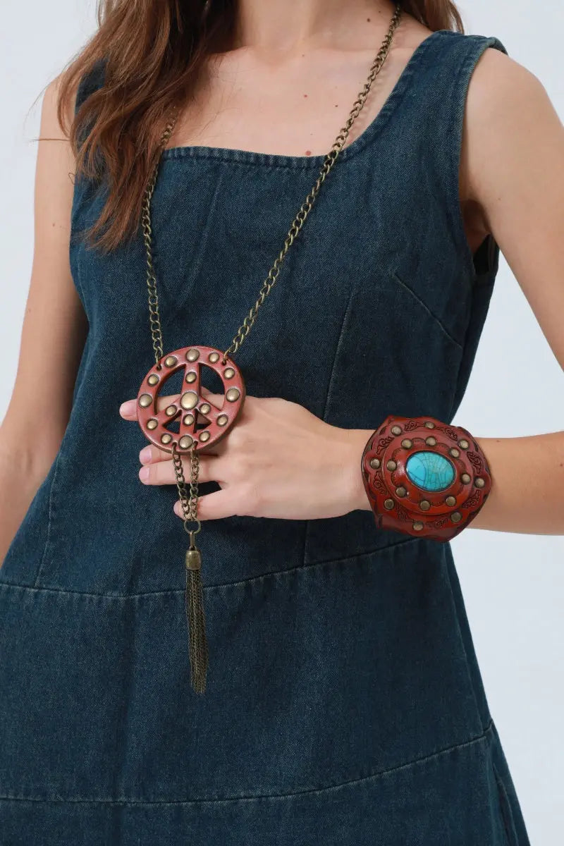 Boho Peace Pendant Necklace - Simple & Symbolic ☮️ Leto Collection