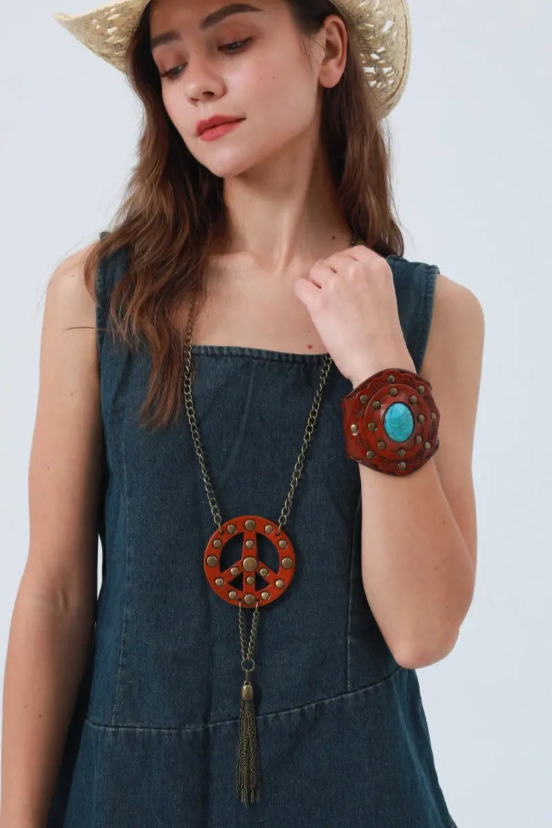 Boho Peace Pendant Necklace - Simple & Symbolic ☮️ Leto Collection