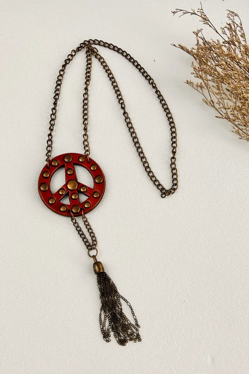 Boho Peace Pendant Necklace - Simple & Symbolic ☮️ Leto Collection