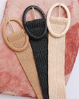 Raffia Oval Buckle Belt