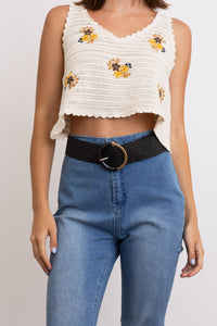 Earthy Chic Nature Loop Raffia Belt