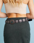 Boho Turquoise Concho Belt with Western Accents