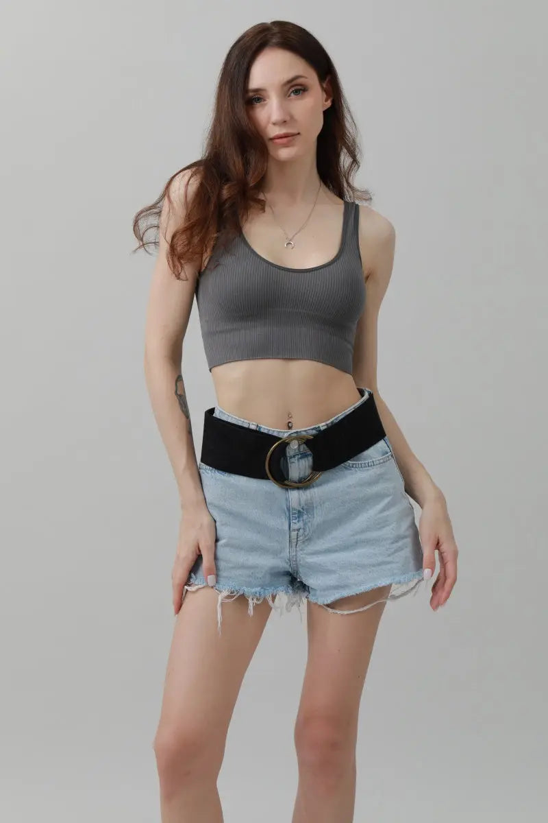 Double-Buckle Suede Corset Belt – Adjustable Wrap Design ⚜️🖤 Leto Collection