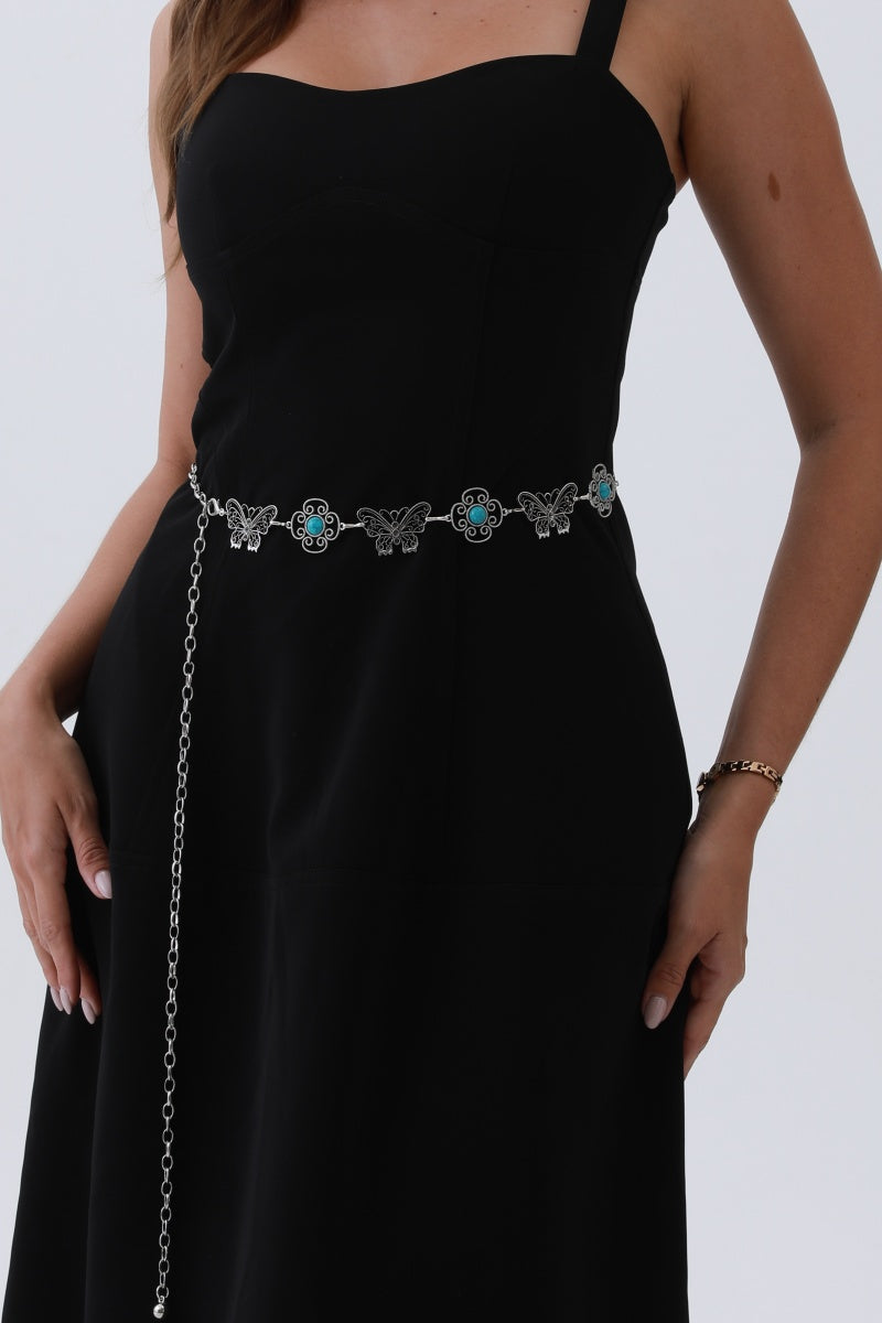 Boho Butterfly Chain Belt – Vintage Western Waist Accent🦋