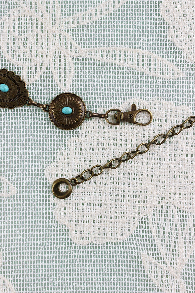 Bohemian Turquoise Waist Chain – Geometric Link Belt💎