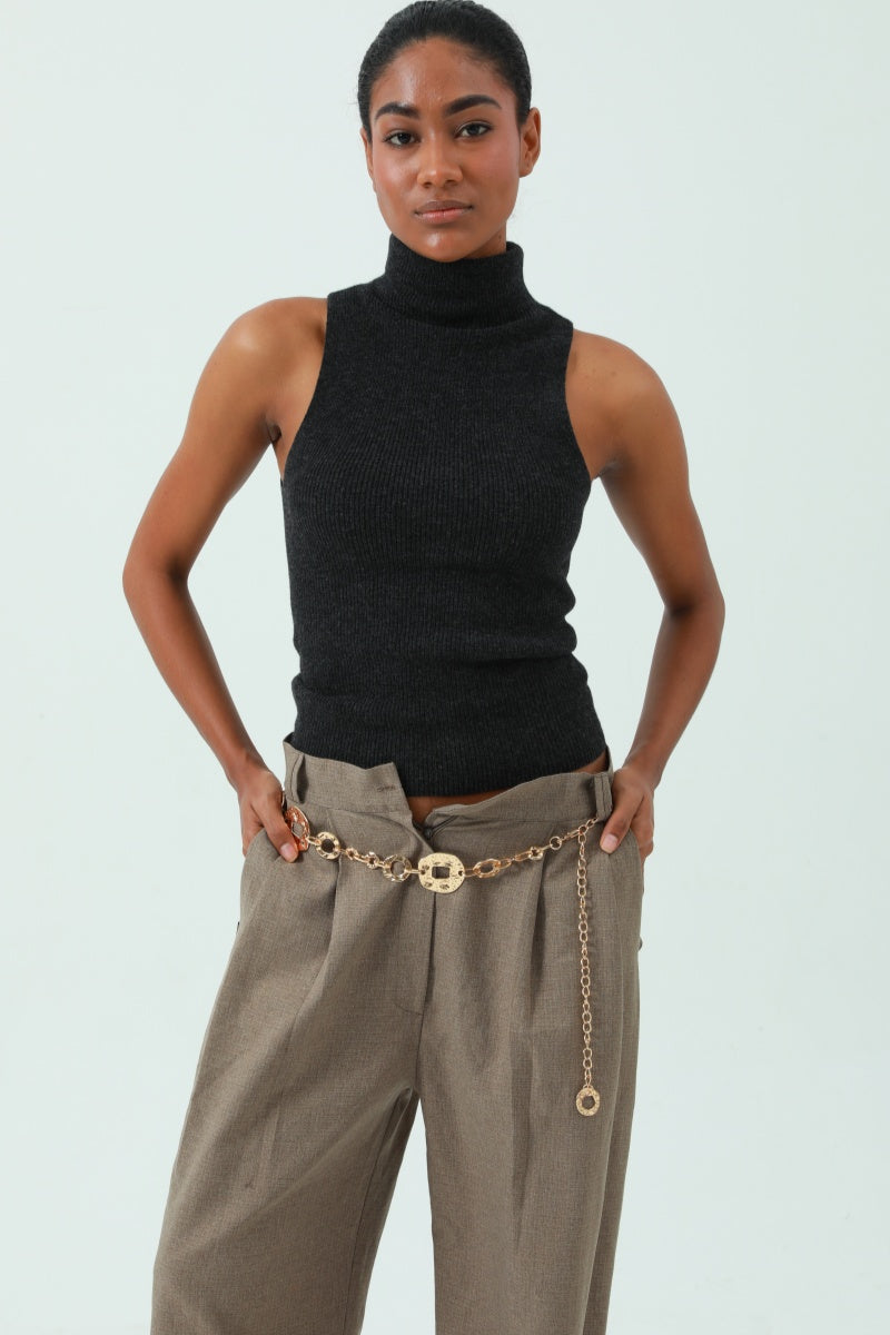 Hollow-Out Disc Waist Chain – Lightweight Metal Accent 🥗