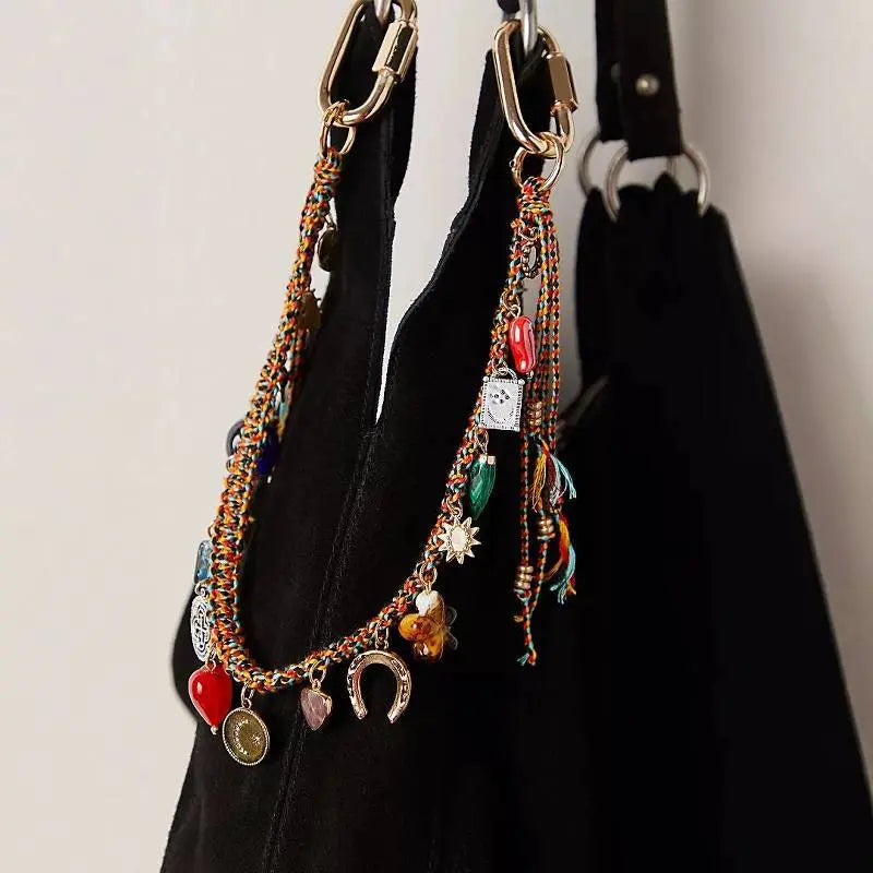 Bold Evil Eye Bag Charm Chain – Handwoven Strap for Fierce Style 👁️🔥 Leto Collection