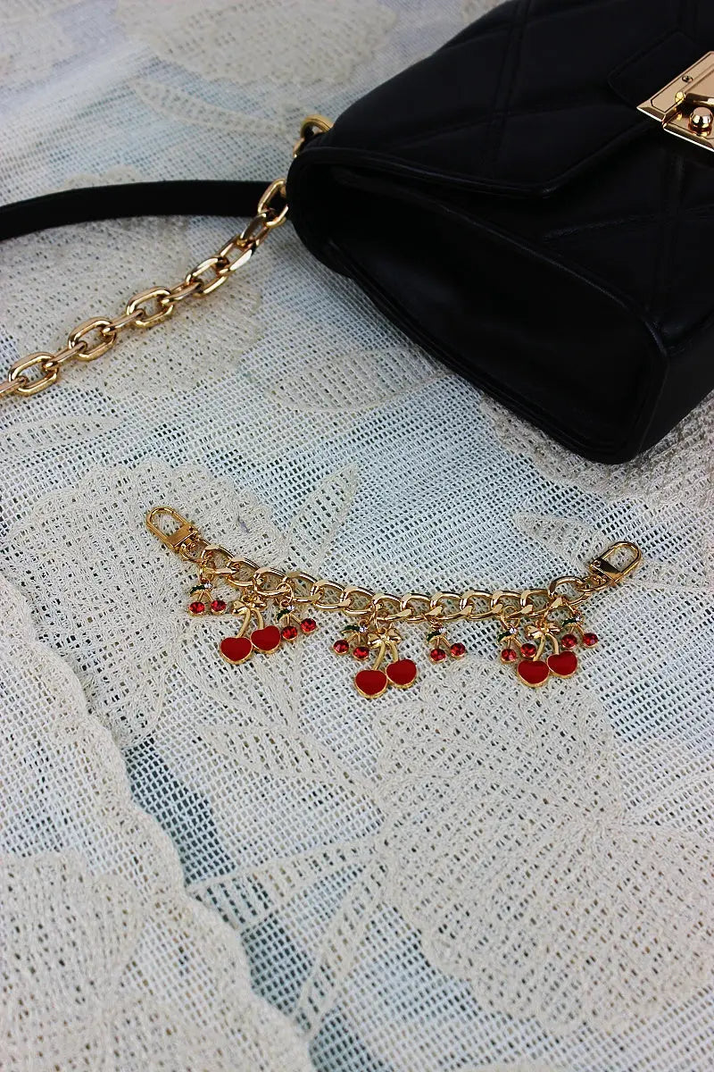 Cherry Charm Crossbody Strap – Adjustable Chain Bag Handle 🍒⛓️ Leto Collection