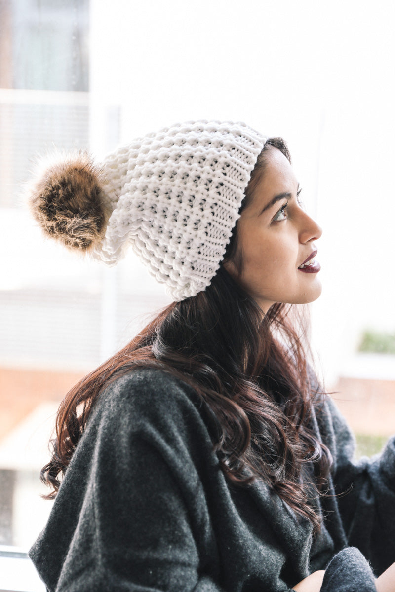 Cute Textured Pom Beanie Leto Collection