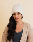 Frosty Front Fold Snuggle Ribbed Beanie