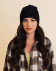 Embroidered Smiley Face Ribbed Knit Beanie