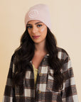 Embroidered Smiley Face Ribbed Knit Beanie