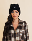 Chill Vibes Soft Ribbed Square Top Beanie