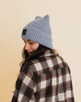 Chill Vibes Soft Ribbed Square Top Beanie