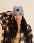 Chill Vibes Soft Ribbed Square Top Beanie