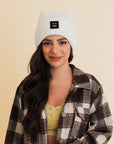 Chill Vibes Soft Ribbed Square Top Beanie