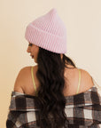 Chill Vibes Soft Ribbed Square Top Beanie