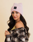 Chill Vibes Soft Ribbed Square Top Beanie