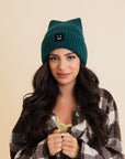 Chill Vibes Soft Ribbed Square Top Beanie