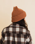 Chill Vibes Soft Ribbed Square Top Beanie