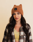 Chill Vibes Soft Ribbed Square Top Beanie