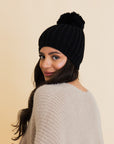 Chunky Cable Knit Pom Beanie