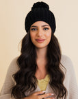 Chunky Cable Knit Pom Beanie