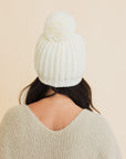 Chunky Cable Knit Pom Beanie