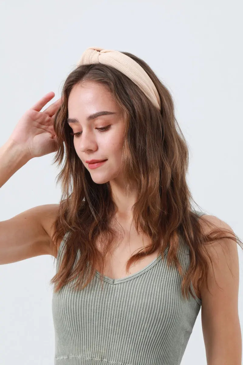 Waffle Texture Knit Headband – Cozy &amp; Chic Hair Wrap 🧣 Leto Collection