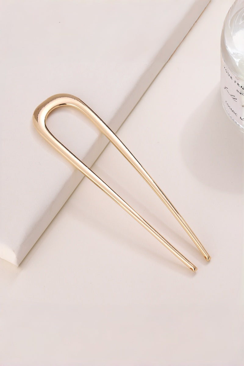 Women Minimalist Metal U Shaped Hair Pin For Bun Updo Leto Collection