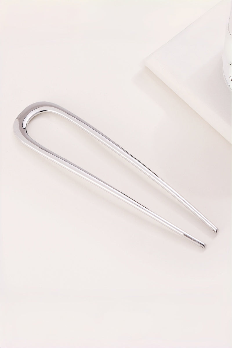 Women Minimalist Metal U Shaped Hair Pin For Bun Updo Leto Collection