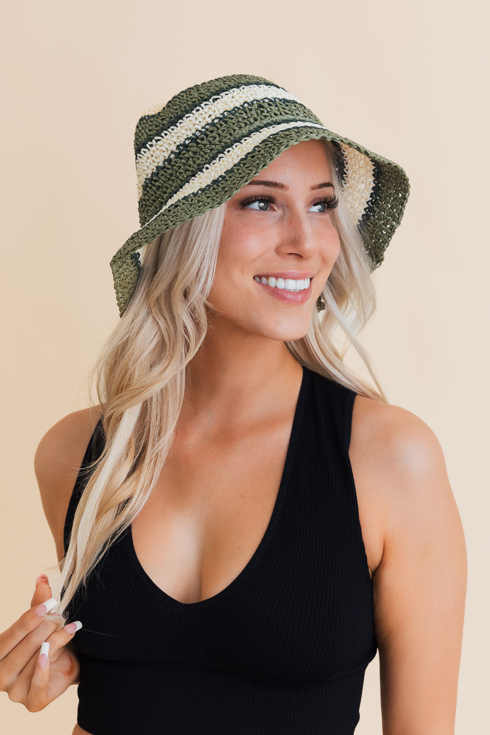 Woven Wonders Striped Sun Weave Hat