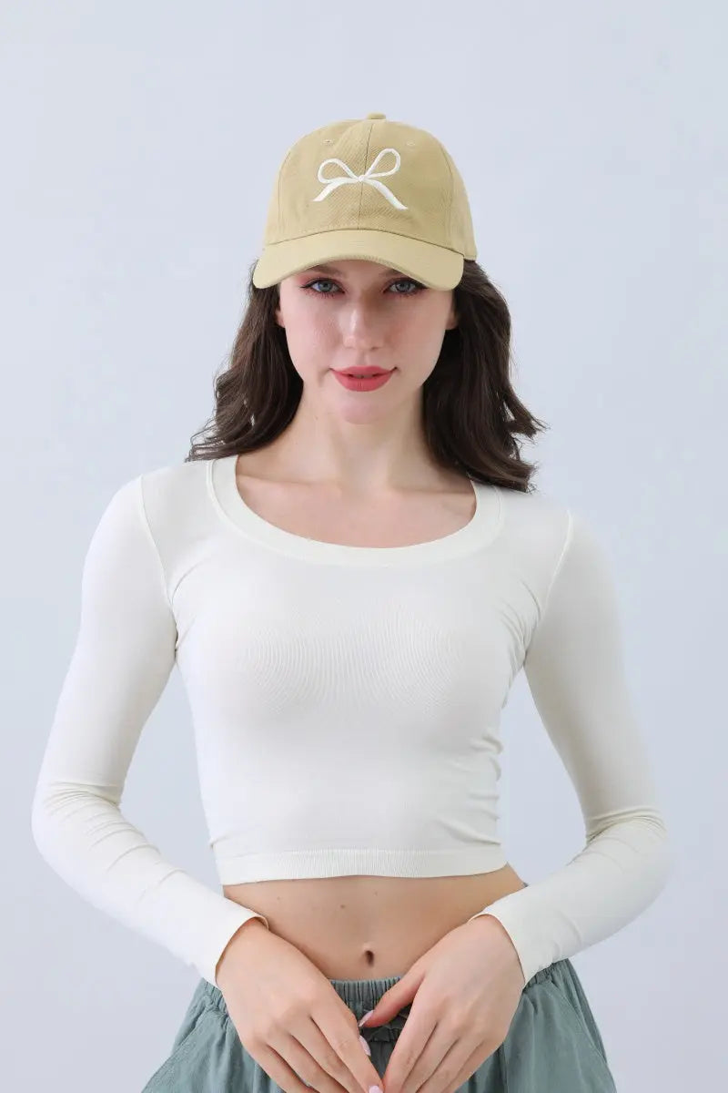 Embroidered Bow Ribbon Baseball Cap – Stylish & Chic🎀⚾️ Boho Clothing and Accessories