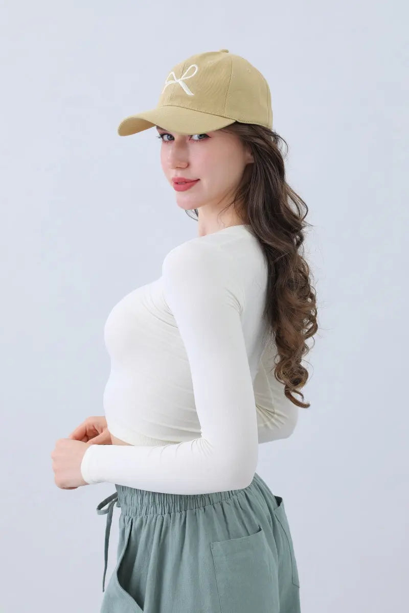 Embroidered Bow Ribbon Baseball Cap – Stylish &amp; Chic🎀⚾️ Boho Clothing and Accessories