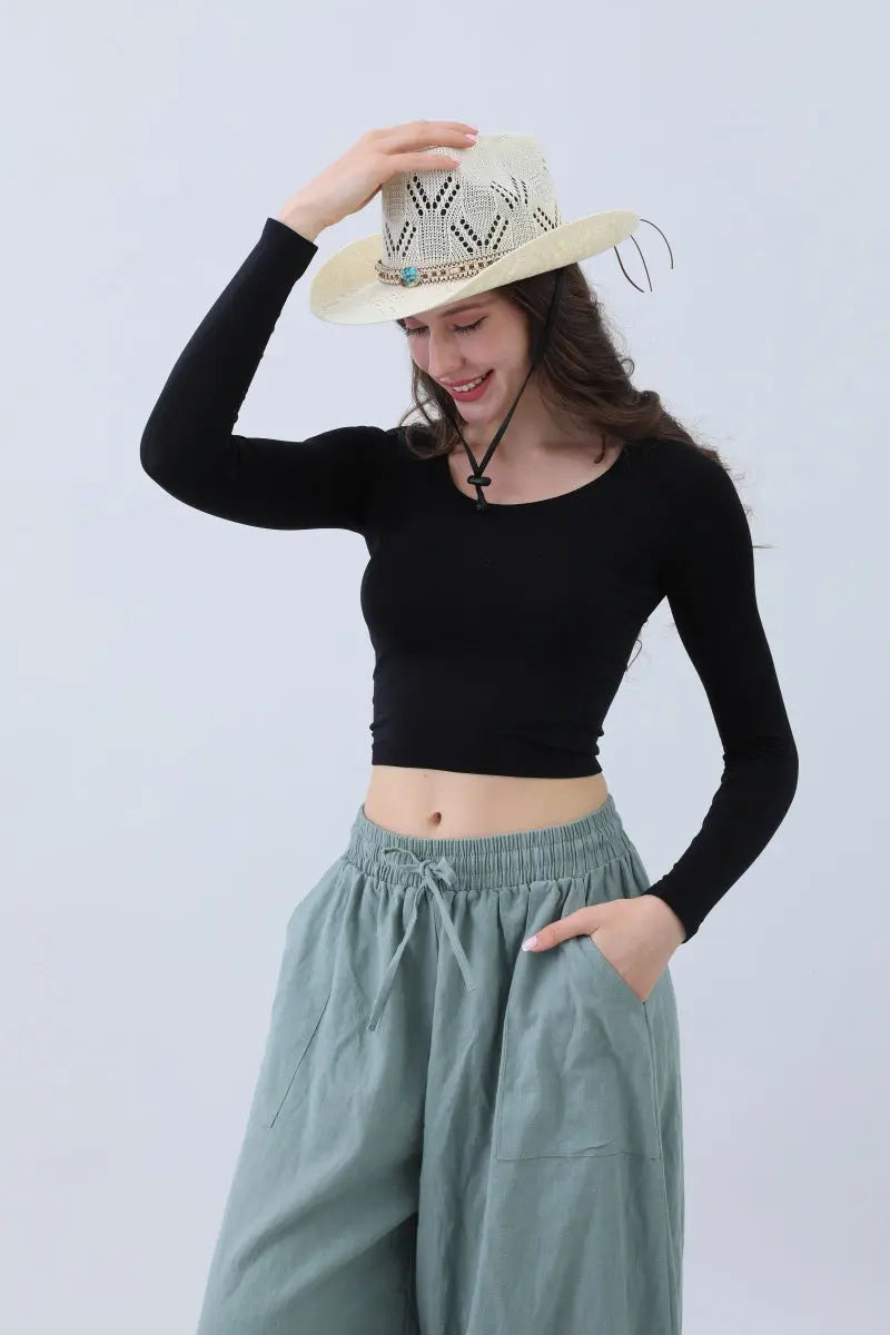 Turquoise Statement Cowboy Hat – Bold Cutout Artistry🌵✨ Leto Collection