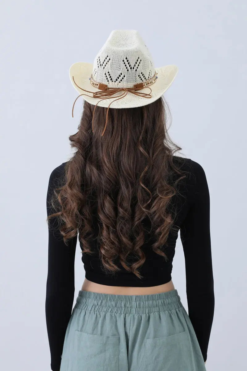 Turquoise Statement Cowboy Hat – Bold Cutout Artistry🌵✨ Leto Collection