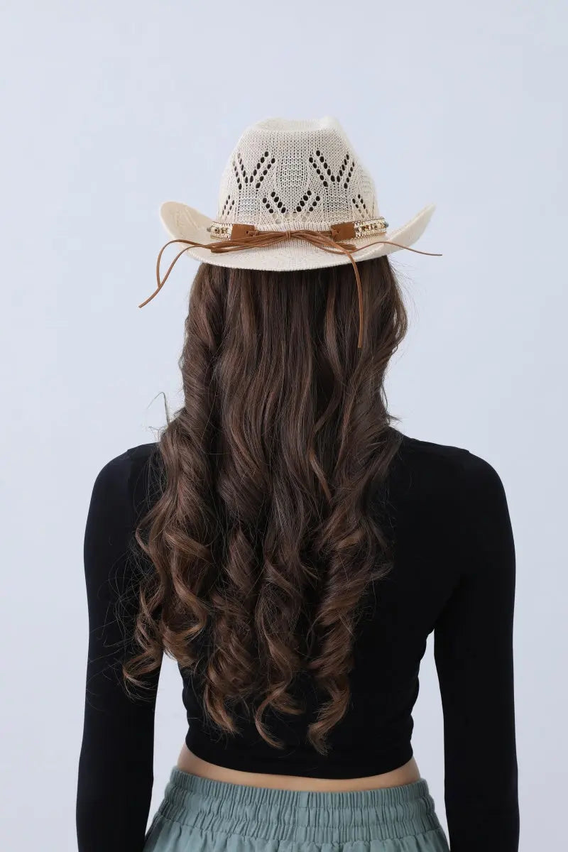 Turquoise Statement Cowboy Hat – Bold Cutout Artistry🌵✨ Leto Collection