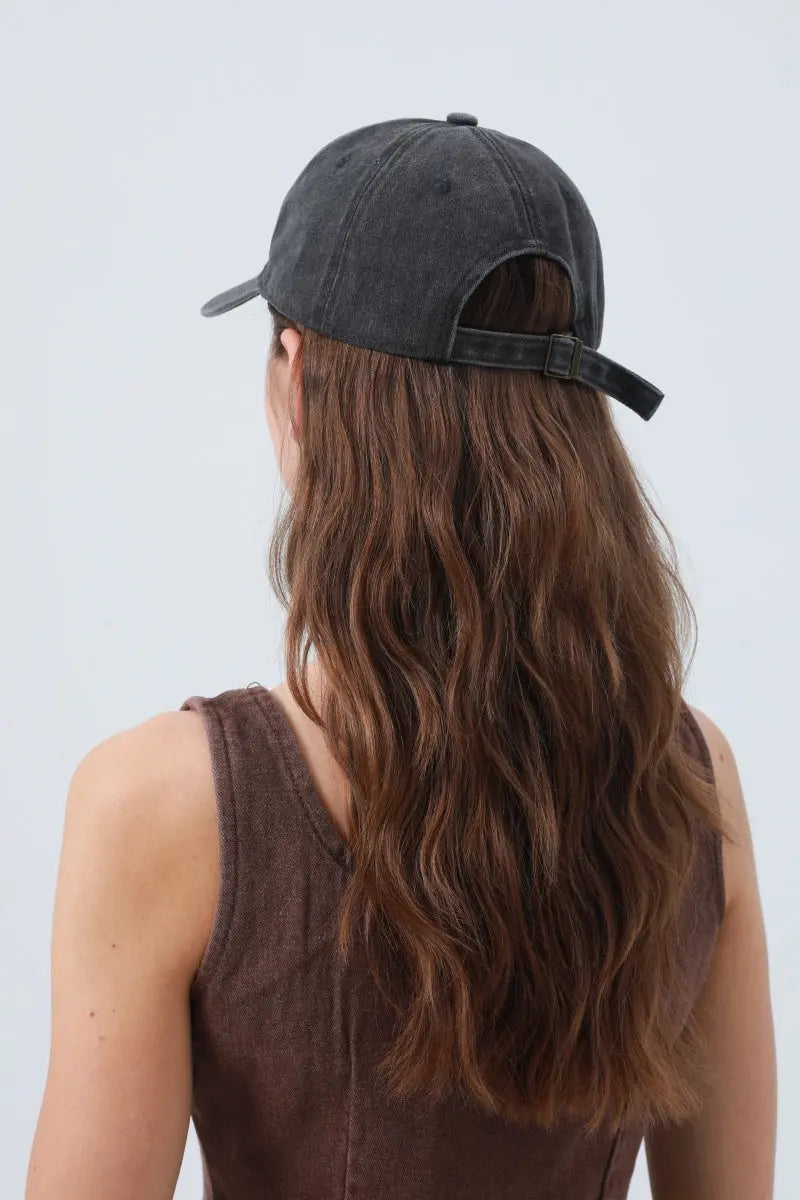 Heart Embroidered Washed Baseball Cap – Adjustable &amp; Vintage ⚾❤️ Leto Collection
