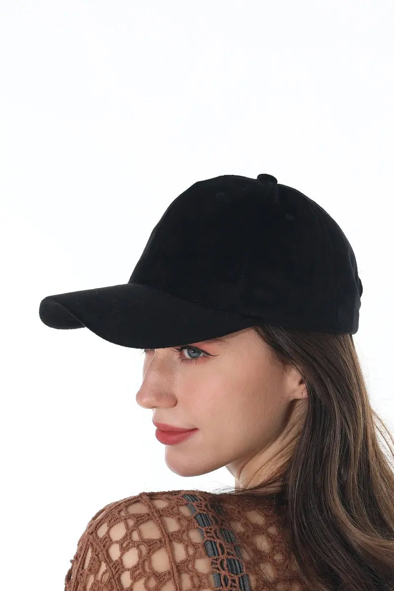 Women Soft Suede Solid Adjustable Curved Brim Baseball Cap 🧢🍂 Leto Collection
