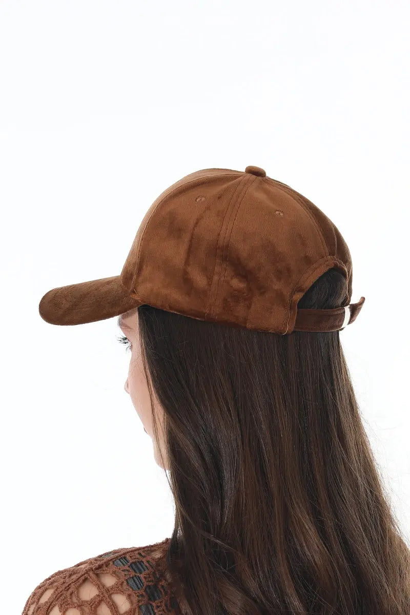 Women Soft Suede Solid Adjustable Curved Brim Baseball Cap 🧢🍂 Leto Collection