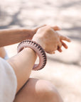 Braided Bamboo and Fabric Bangle